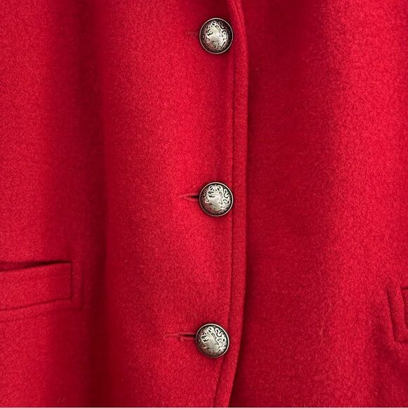 Geiger Boiled Wool Blazer Red Sz 40 Austria FLAW - Picture 6 of 13